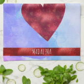 Blauer Lila Hund Lover Valentine Geschenk Chihuahu Geschirrtuch (Gefaltet)