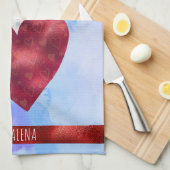 Blauer Lila Hund Lover Valentine Geschenk Chihuahu Geschirrtuch (Viertel Falte)