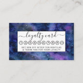 Blauer Lila Majestic Starnebel Wasserfarbe Treuekarte (Vorderseite)