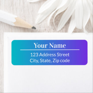 Blauer Lila Ombre Moderner Einfacher Name Mail Adr