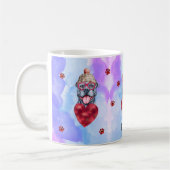 Blauer Lila Pitbull Valentinstag Kaffeetasse (Links)