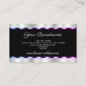 Blauer Lila Rahmen mit Schwarz und Silber Visitenkarte (Rückseite)