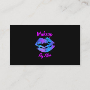 Blauer Lila Rosa Geschminkte Lippen Makeup-Artist Visitenkarte