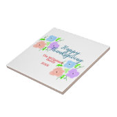 Blauer lila rosa glückliches Dankeschön hinzufügen Fliese (Seite)