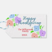 Blauer lila rosa glückliches Dankeschön hinzufügen Geschenkanhänger (Rückseite Horizontal)