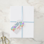 Blauer lila rosa glückliches Dankeschön hinzufügen Geschenkanhänger (Mit Garn)