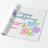 Blauer lila rosa glückliches Dankeschön hinzufügen Geschenkpapier (Ungerollt)