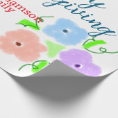 Blauer lila rosa glückliches Dankeschön hinzufügen Geschenkpapier (Ecke)