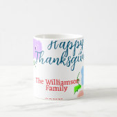 Blauer lila rosa glückliches Dankeschön hinzufügen Kaffeetasse (Mittel)