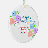 Blauer lila rosa glückliches Dankeschön hinzufügen Keramik Ornament (Rechts)