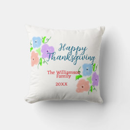 Blauer lila rosa glückliches Dankeschön hinzufügen Kissen