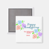 Blauer lila rosa glückliches Dankeschön hinzufügen Magnet (Vorderseite/Rückseite)