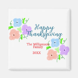 Blauer lila rosa glückliches Dankeschön hinzufügen Magnet