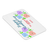 Blauer lila rosa glückliches Dankeschön hinzufügen Magnet (Rechte Seite)