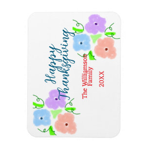 Blauer lila rosa glückliches Dankeschön hinzufügen Magnet