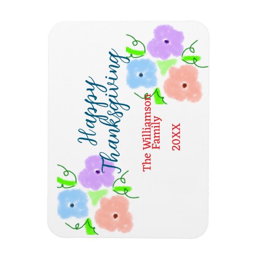 Blauer lila rosa glückliches Dankeschön hinzufügen Magnet (Vertikal)