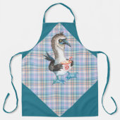 Blauer Lila rosa Karierter Geköchter Weihnachtspen Schürze (Vorderseite)
