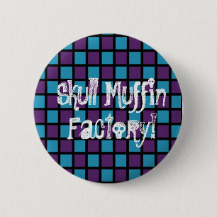 Blauer/lila Schach-Knopf Button