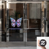 Blauer lila Schmetterling Fensteraufkleber (Büro Tür)