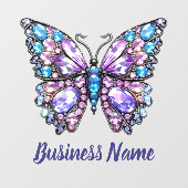 Blauer lila Schmetterling Fensteraufkleber (Blatt)