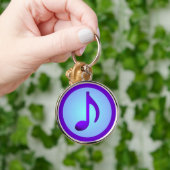 Blauer Lila Single Einfach Elegante Musiknote Schlüsselanhänger (Hand)