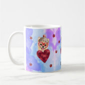 Blauer Lila Spitz Valentinstag Kaffeetasse (Links)