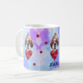 Blauer Lila St. Bernard Valentine's Day-Geschenk H Kaffeetasse (Vorderseite Links)