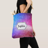 Blauer lila starry Galaxiehimmel Tasche (Von Nahem)