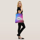 Blauer lila starry Galaxiehimmel Tasche (Am Model)