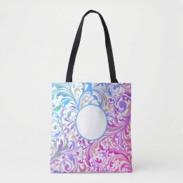 Blauer Lila Swirl individuell anpassbar farbenfroh Tasche