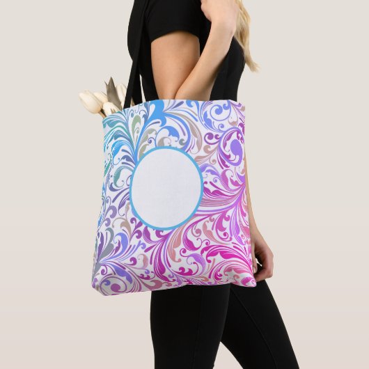 Blauer Lila Swirl individuell anpassbar farbenfroh Tasche (Von Nahem)