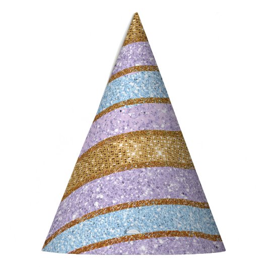 Blauer Lila und Goldunicorn-Horn-Party-Hut Partyhütchen (Links)