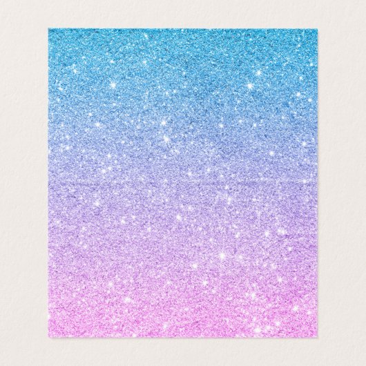 Blauer Lila und hellrosa funkelnder Glitzer Visitenkarten (Innenseite Aufgefaltet)