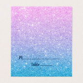Blauer Lila und hellrosa funkelnder Glitzer Visitenkarten (Außenseite Aufgefaltet)