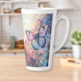 Blauer, Lila und rosa Schmetterling Milchtasse