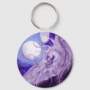 Blauer Lila Unicorn Pegasus Pegacorn Mondmond Schlüsselanhänger