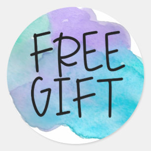 Blauer lila, wasserfarbfreier Probenaufkleber Runder Aufkleber