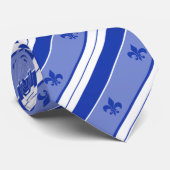 Blauer Lilien-Streifen Krawatte (Gerollt)