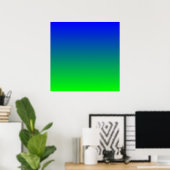 Blauer Limettengradient Poster (Heimbüro)