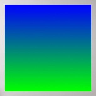 Blauer Limettengradient Poster