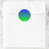 Blauer Limettengradient Runder Aufkleber (Tasche)