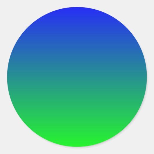 Blauer Limettengradient Runder Aufkleber (Vorderseite)
