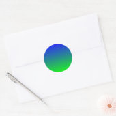 Blauer Limettengradient Runder Aufkleber (Umschlag)