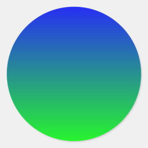 Blauer Limettengradient Runder Aufkleber