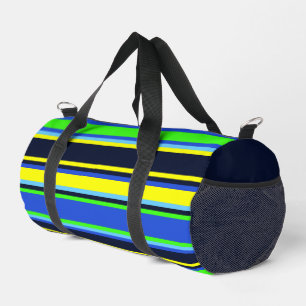 Blauer, Limoner und gelber Streifen Drucksäge Beut Duffle Bag