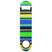 Blauer, Limoner und gelber Streifen Speed Flaschenöffner (Rückseite)