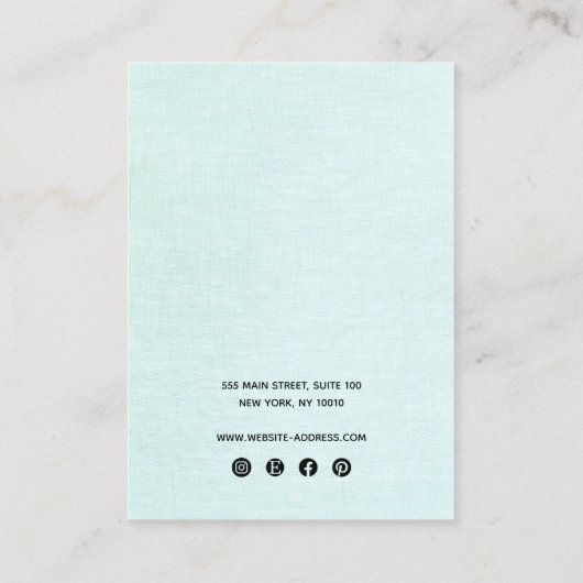 Blauer Linen für das Logo "Necklace and Stud Earri Visitenkarte (Rückseite)