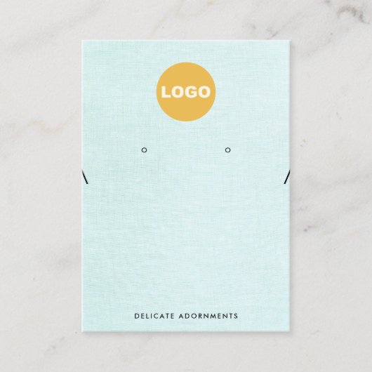 Blauer Linen für das Logo "Necklace and Stud Earri Visitenkarte (Vorderseite)