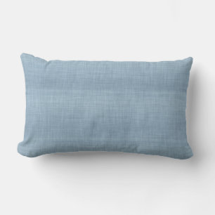 Blauer Linen Textur Lumbar Kissen