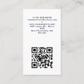 BLAUER LINIEN-MONOGRAMM-FIRMENLOGO-QR-CODE VISITENKARTE (Rückseite)